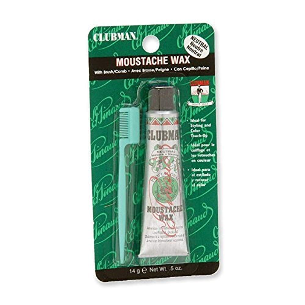 Clubman Moustache Wax Hang Pack-Neutral .5 Oz